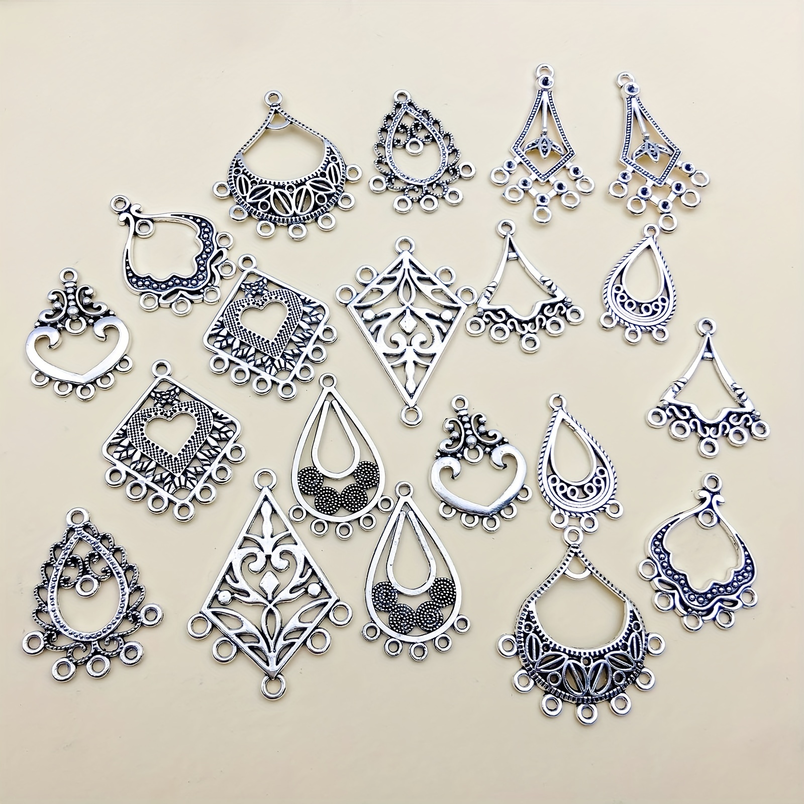 20pcs Zinc Alloy Antique Silver Ethnic Style Pendant DIY Jewelry Making